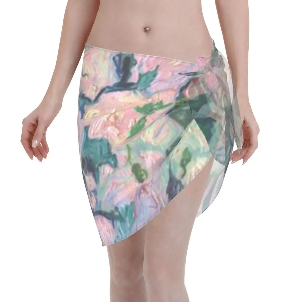 Promotion Pink Roses In A Vase Vincent Van Gogh Women's Beach Wrap SkirtBackyard Pool Party Sarong Wrap
