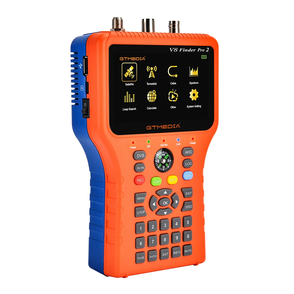 Gtmedia v8 localizador pro 2 localizador de sinal de satélite DVB-S2X/s2/s/t2/t/c ahd h.265 medidor satélite 100% original