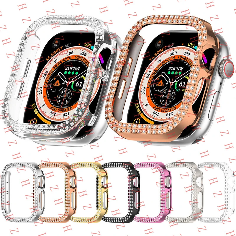 

P+ For Apple Watch Series 11 10 42/46mm Bling Diamond Hard Case Bumper Frame Cover