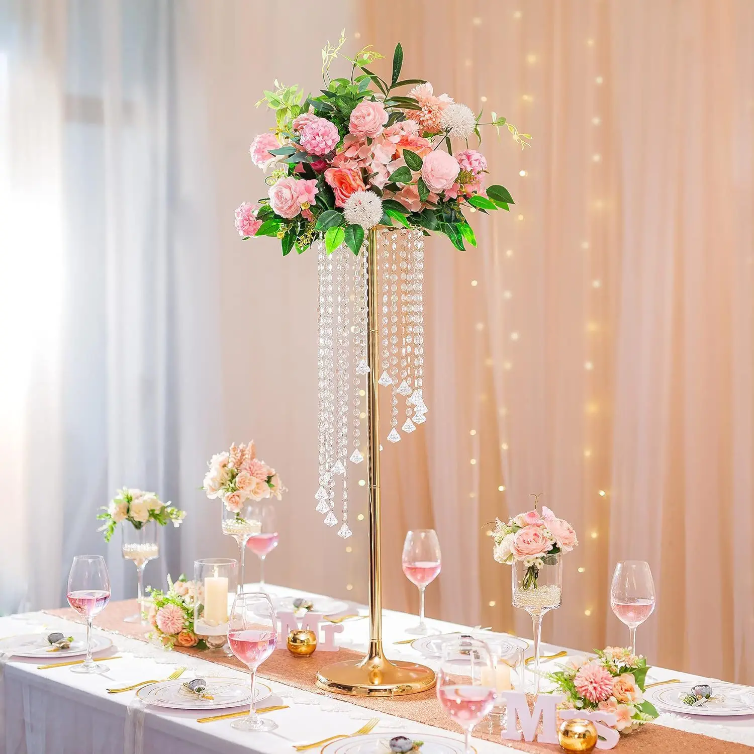 

Wedding scene flower stand hotel window decoration ornaments home vase props road guide golden iron art