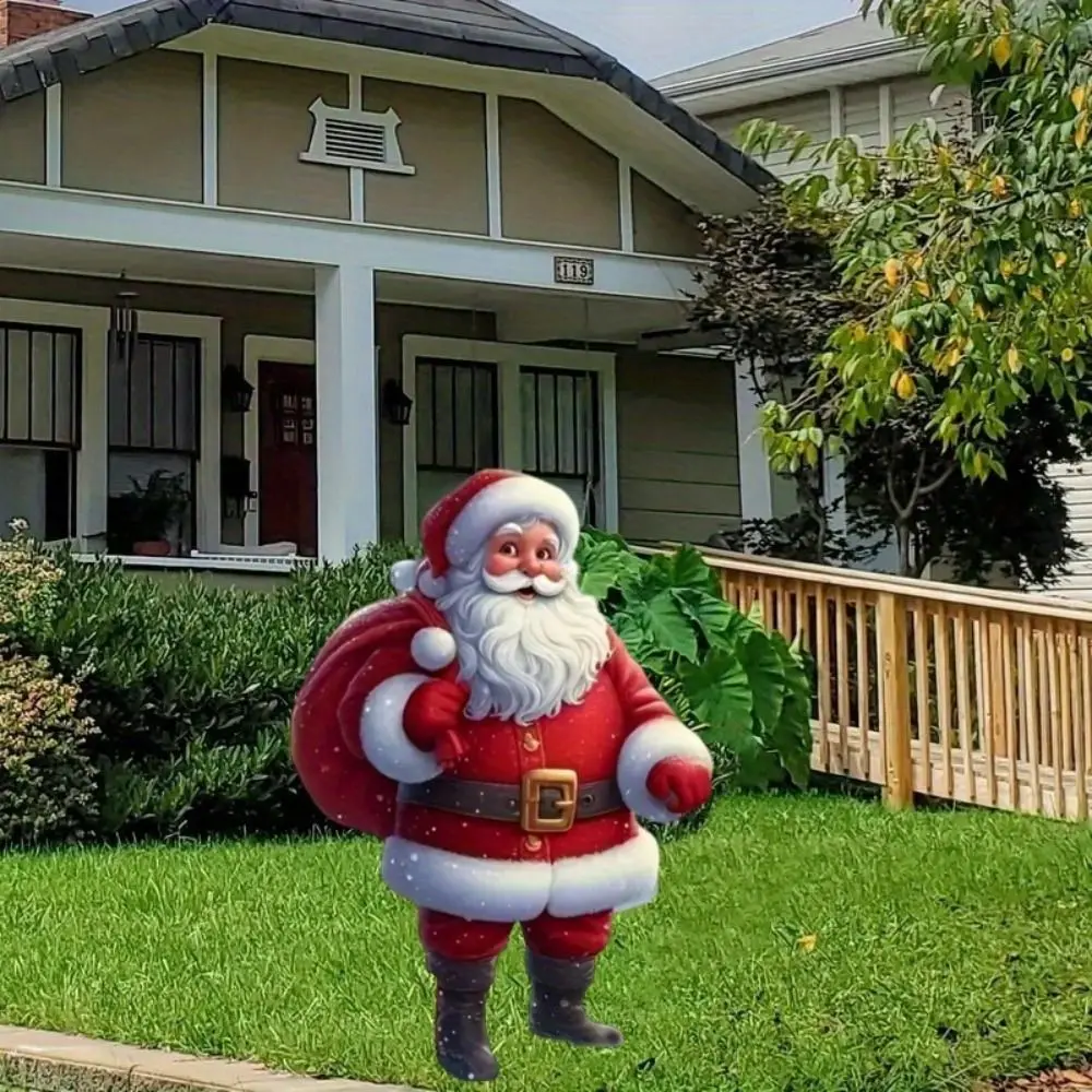 

Fashion Acrylic Santa Claus Ground Plug Wear-resistant Christmas Decorations Garden Ornaments Waterproof Santa Claus Statue