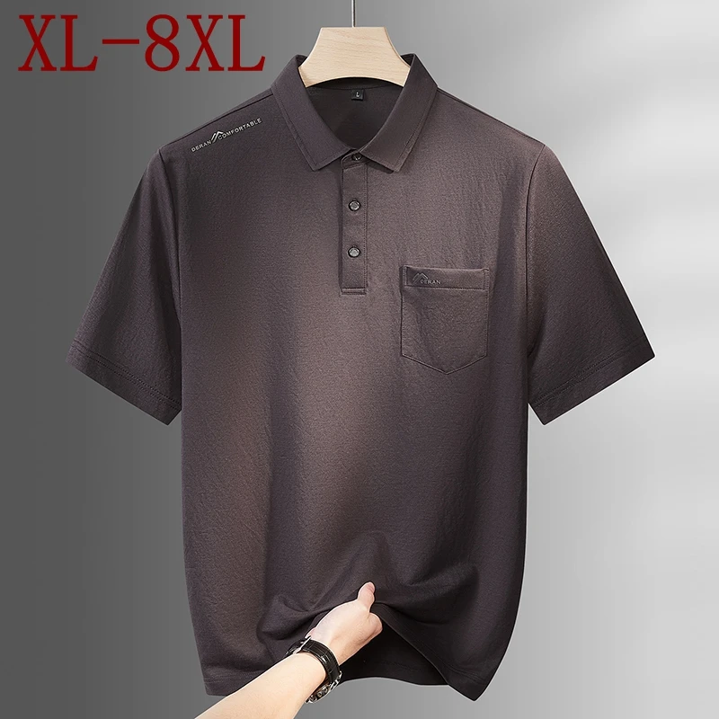 8XL 7XL 6XL 2026 New Summer Top Grade Menswear Clothing Cotton Breathable Polo Shirt Man Casual Loose Mens Shirts With Pocket