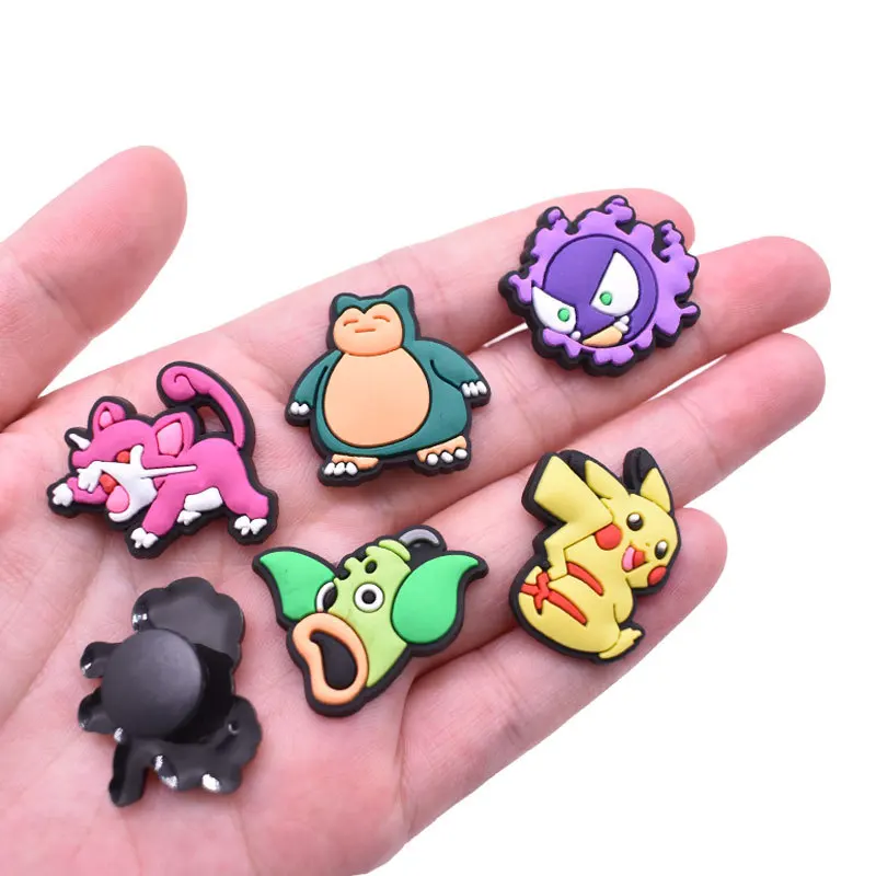 20Pcs/Set Animals Pokemon Charms Crocs Accessories Buckle Ornament Kawaii Mewtwo DIY Cartoon Shoes PVC Decor for Kids Party Gift