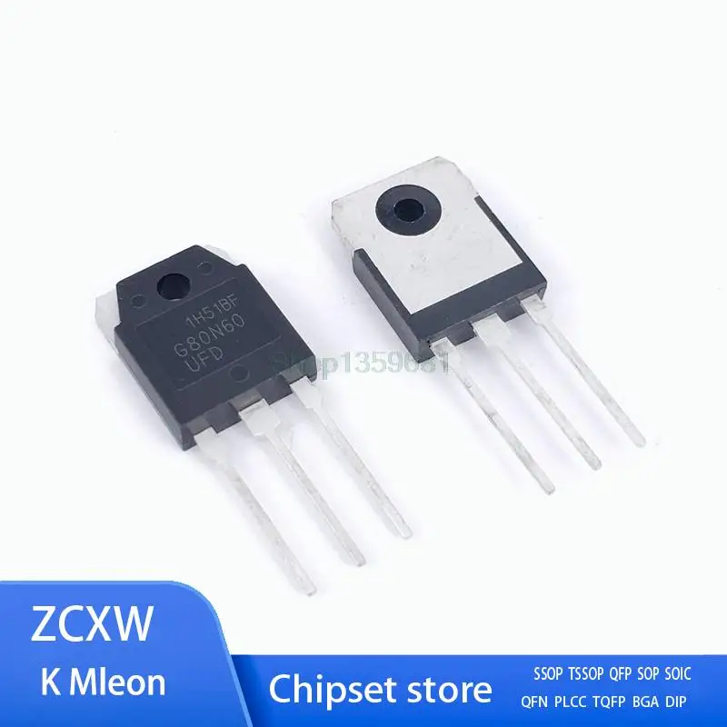 

10PCS/LOT G80N60 80N60 SGH80N60UFD TO-3P