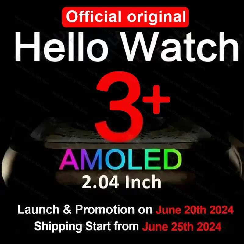 New Smartwatch 2025 Official Original Hello Watch 3 Plus ULTRA 49mm AMOLED 4G ROM NFC GPT Compass Bluetooth Call Clock Men Women