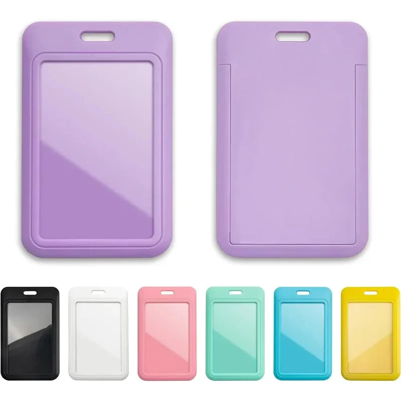 Portatarjetas de identificación deslizante de 2 piezas con ventana transparente, protector de tarjeta de identificación para oficina, escuela, gran regalo para mujeres, personal, estudiante