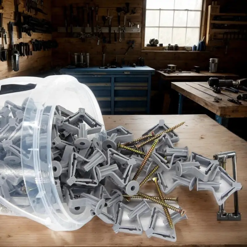 

{QTG333} Набор из 100 дюбелей для гипсокартона: анкеры для полых стен, дюбели для гипсокартона, винты, распорные трубки-бабочки