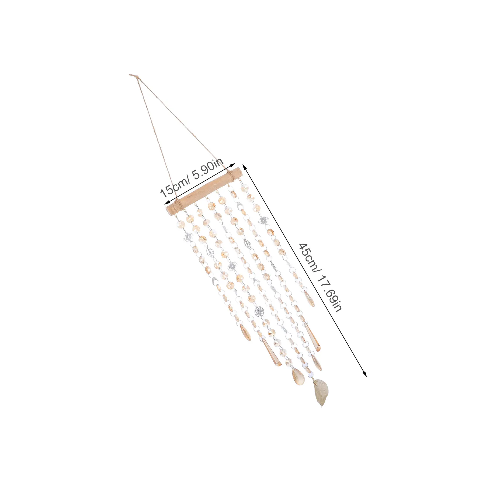 Crystal Prism Wind Chime Rainbow Maker Hanging Pendant Decoration for Window Garden Patio Outdoor Sun Catcher Ornament