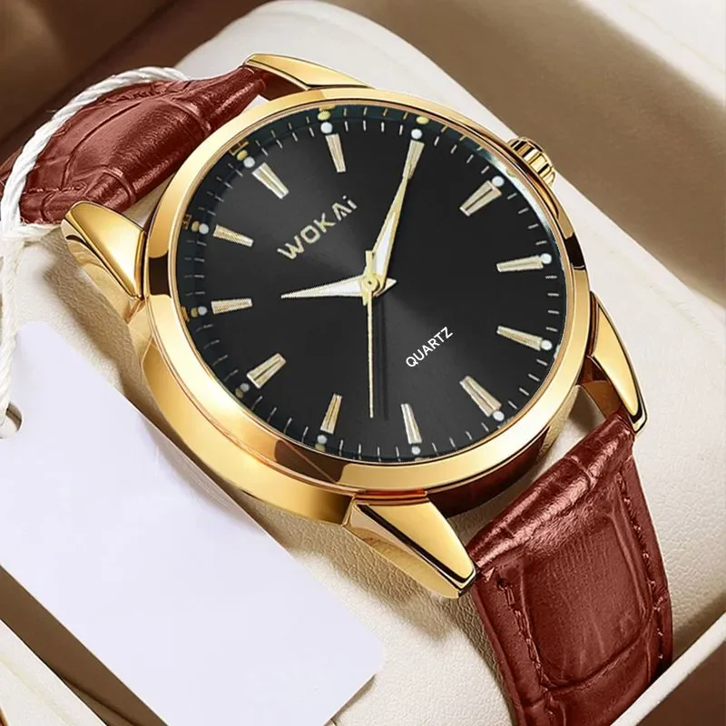 Reloj de pulsera para hombre de marca superior, nuevo reloj de negocios de lujo resistente al agua para hombre, reloj de cuarzo, relojes de cuero para hombre, reloj guapo