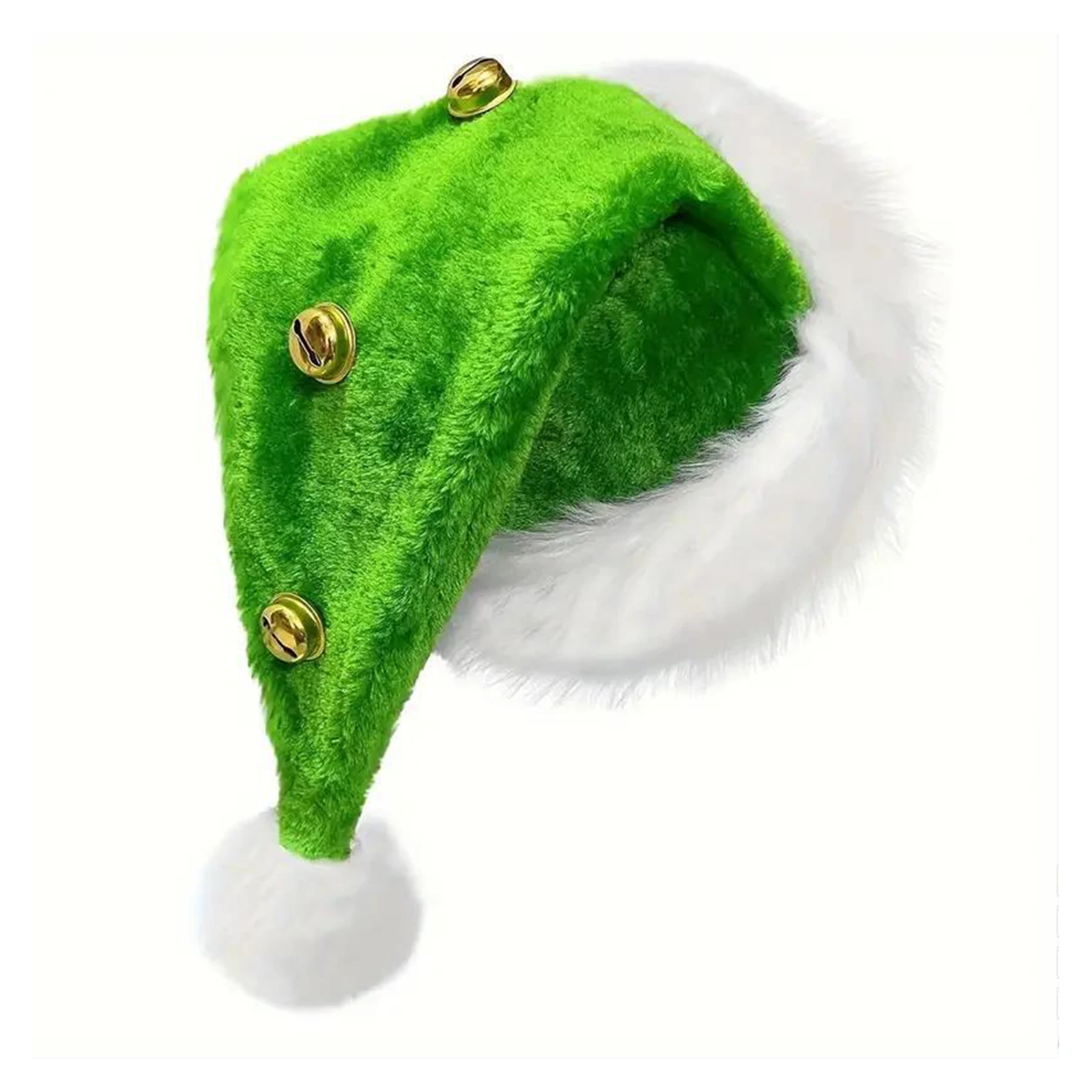 หมวกซานต้าน่ารักพร้อมลูกบอลขนปุยและรายละเอียดประกายระยิบระยับ หมวกคริสต์มาสแบบยูนิเซ็กซ์ อุปกรณ์เสริมสำหรับสวมศีรษะสำหรับงานธีมคริสต์มาส