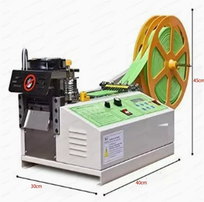 Automatic computerized tape cutting machine, hot and cold cutting, webbing elastic band