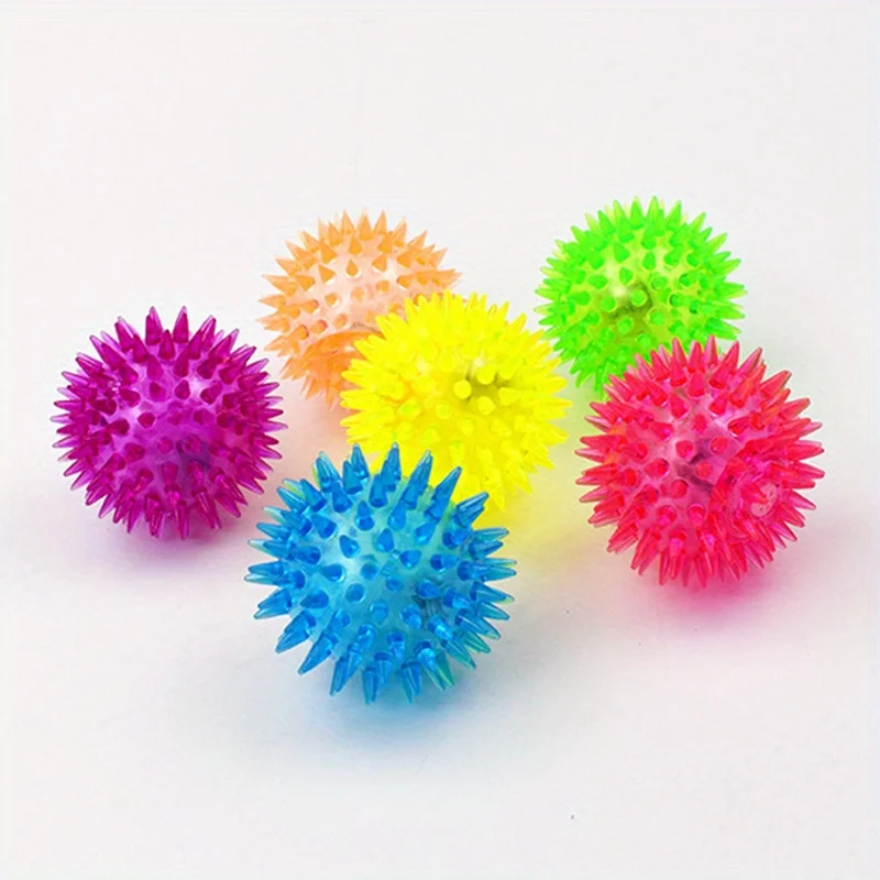 1pc/4pcs Dog Sounding Toy Thorn Ball, TPR Rubber Chewing Toothbrush Pet Interactive Training High-elastic Molar Ball