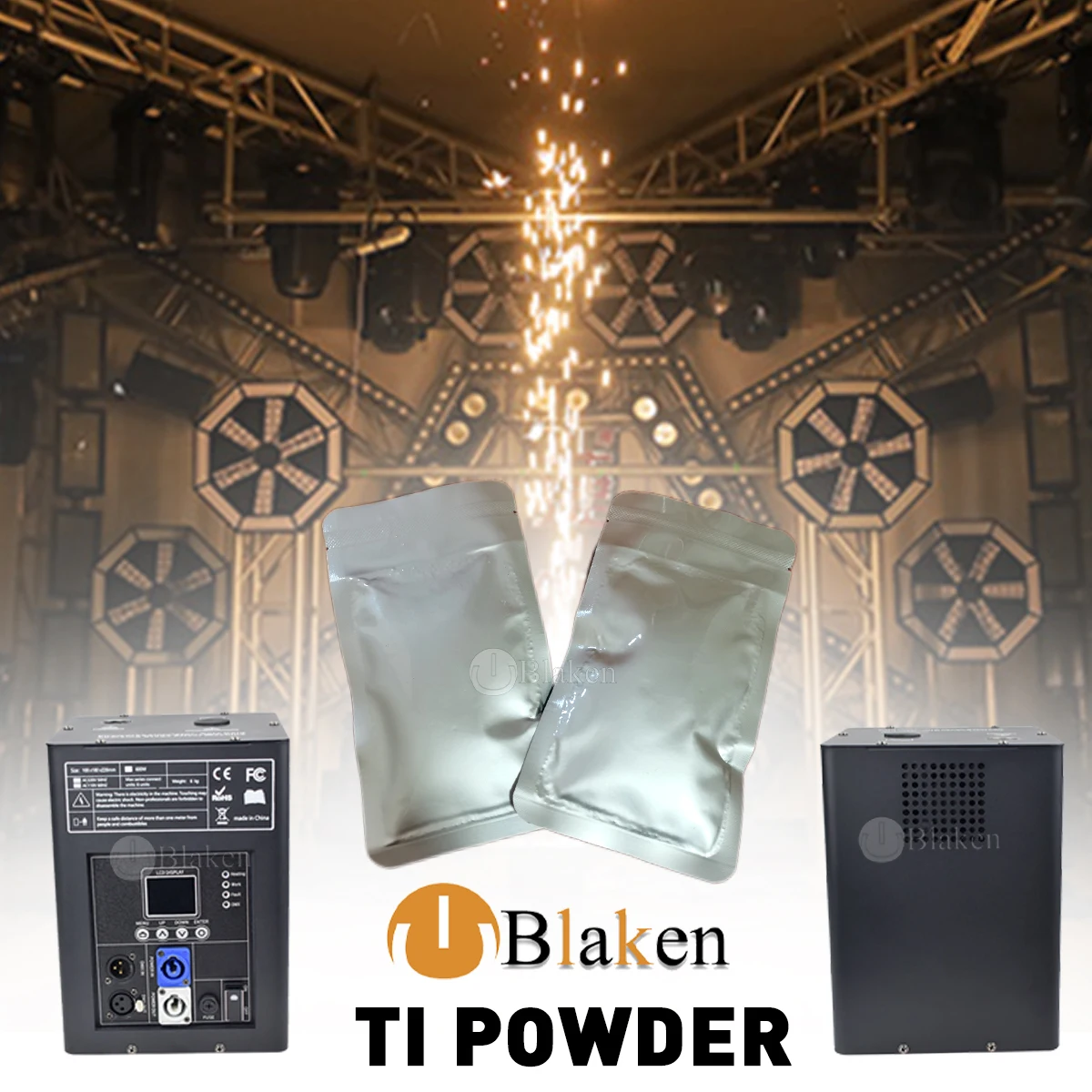 5 Bags Ti Powder Cold Spark Machine Ti Powder Cold Spark Machine Fountain Sparkular Machine Consumables 200g/bag Dj Bar Disco