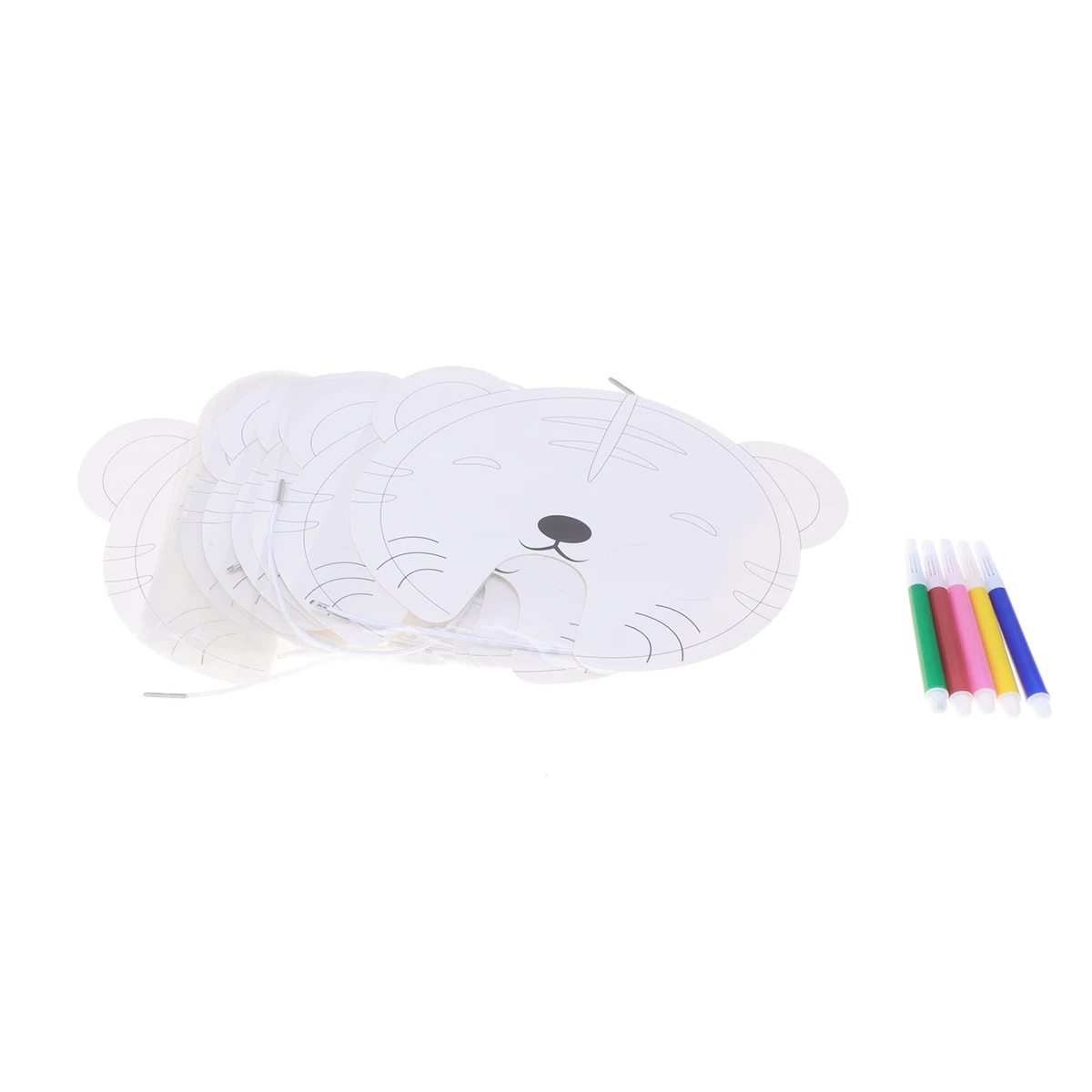 

15pcs White Diy Animal Paper Masks Craft Handmade Kids Creative Educational Pretend Play Kit Party Decoration