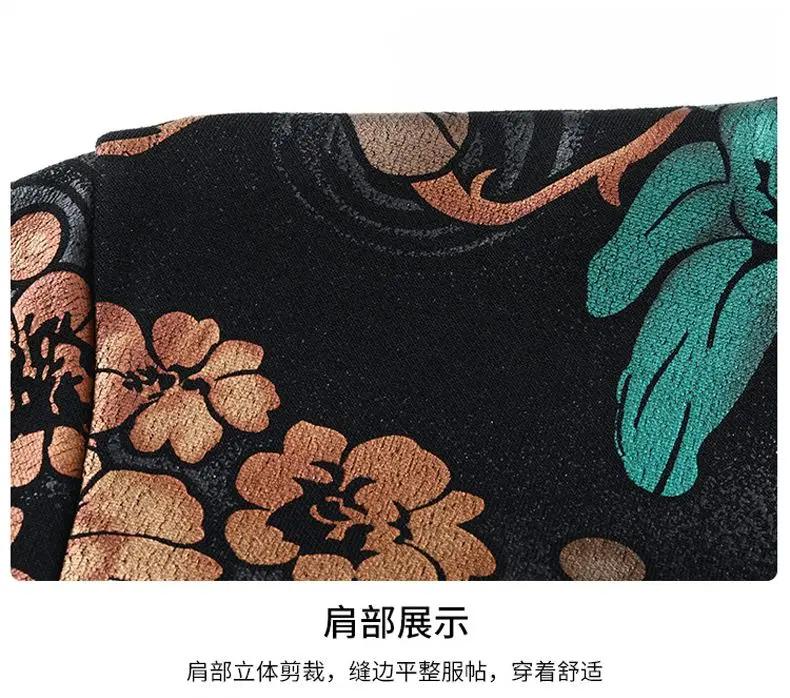 Autumn and Winter Fashionable High end Colored Flower Sweater with Printed Round Neck, Long Sleeves, Pi Shuai Pullover, Ver