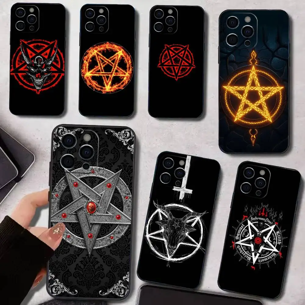 

Gothic Satanic Pentagram Phone Case Silicone Soft For IPhone 17 16 15 14 13 12 11 X XR Plus Pro Max Plus