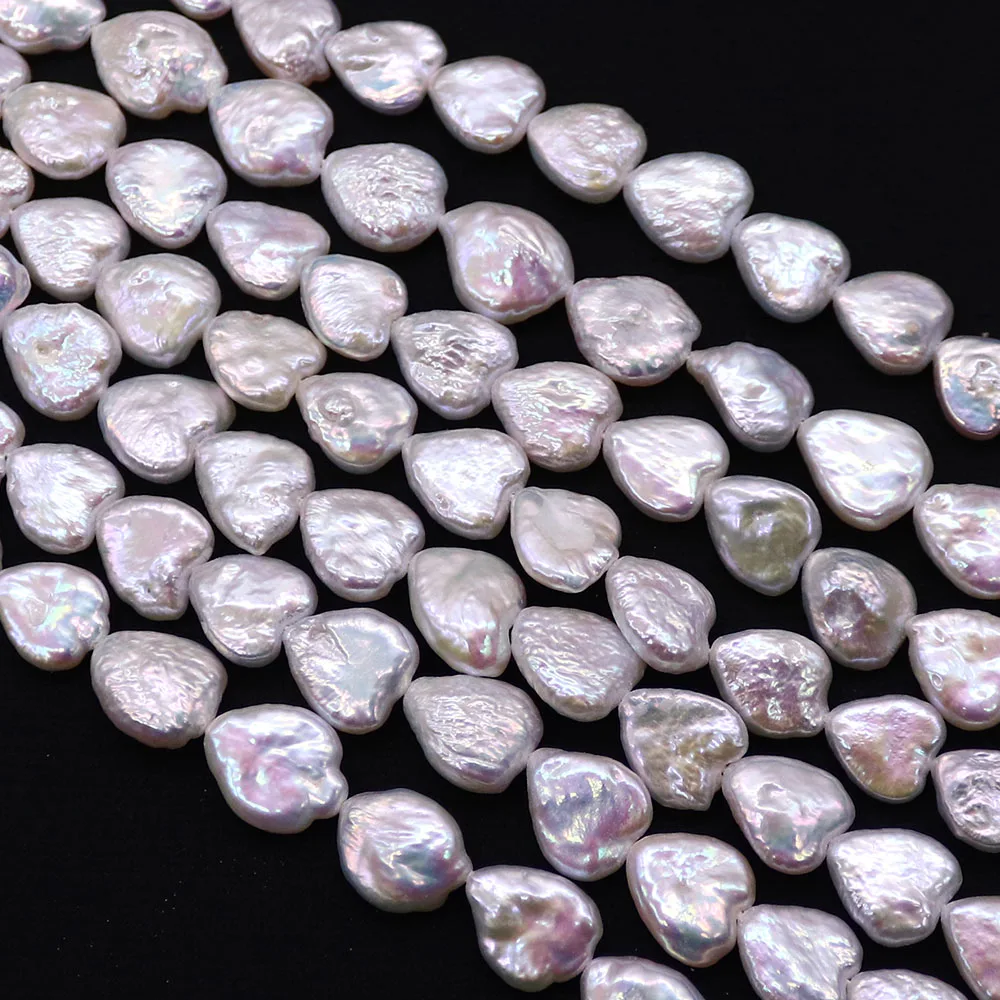 

Temperament Baroque Freshwater Flat Heart-Shaped Loose Beads with Straight Holes Wholesale DIY Necklace Jewelry Accessories