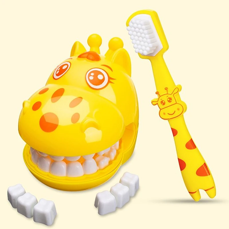 

1 PCS Cute Teeth Model With Brush Giraffe Demo Teaching Study Learning Model Kids Children Brushing Toys Dentisty Clinc