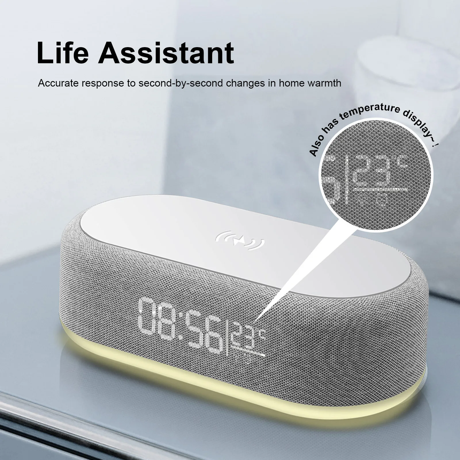 Fashion Wireless Charger Time Alarm Clock LED Digital Clock Phone Chargers Fast Charging Clock For iPhone16 15 14 13 Samsung S24