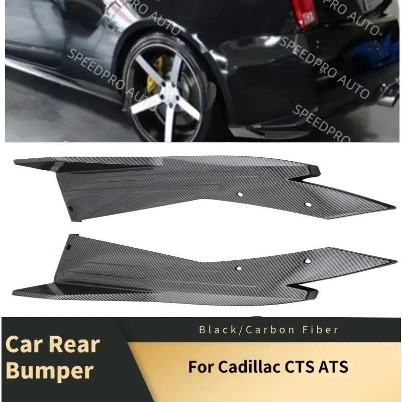 For C-adillac CTS ATS Rear Bumper Spoiler Lips Splitter Diffuser Scratch Protector Trims Side Skirt Extension Body Kit Black