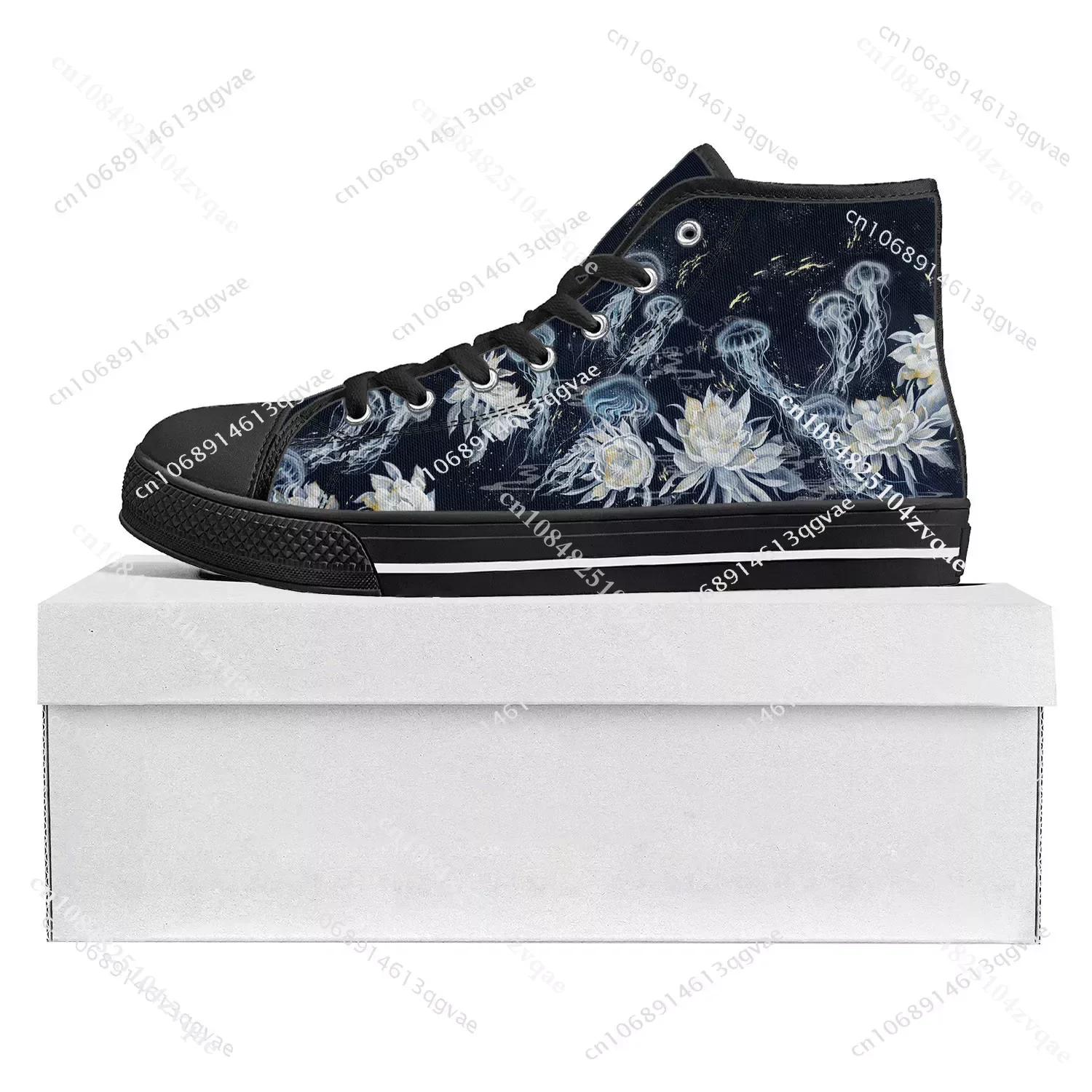 Jellyfish Pattern High Top High Quality Sneakers Mens Womens Teenager Canvas Sneaker Custom Made Shoe Casual Couple Shoes