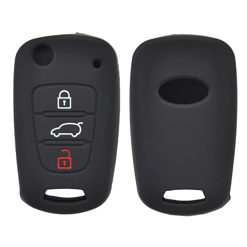 Silicone Key Case Cover For Kia Soul Venga Picanto Rio Sorento Ceed Sportage For Hyundai i20 i30 Veloster ix20 Keyless Fob Shell