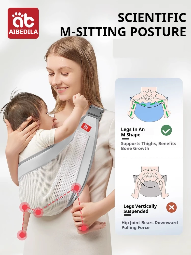 Portabebés AIBEDILA, portabebés medio envuelto, portabebés para la cadera, portabebés multifuncional para recién nacido, portabebés con anillo 1-3T