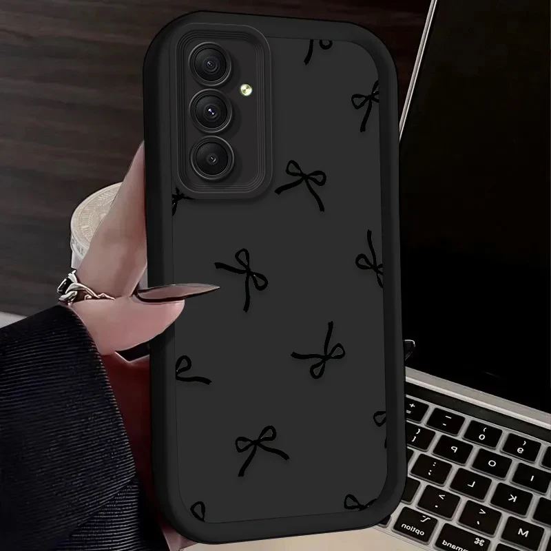 Black Love Heart Bowknot Case for Samsung Galaxy A20 A30 A54 A05 A05S A34 A24 A14 A53 A33 A23 A13 A32 A22 A12 A71 A51 A31 A50 view 6
