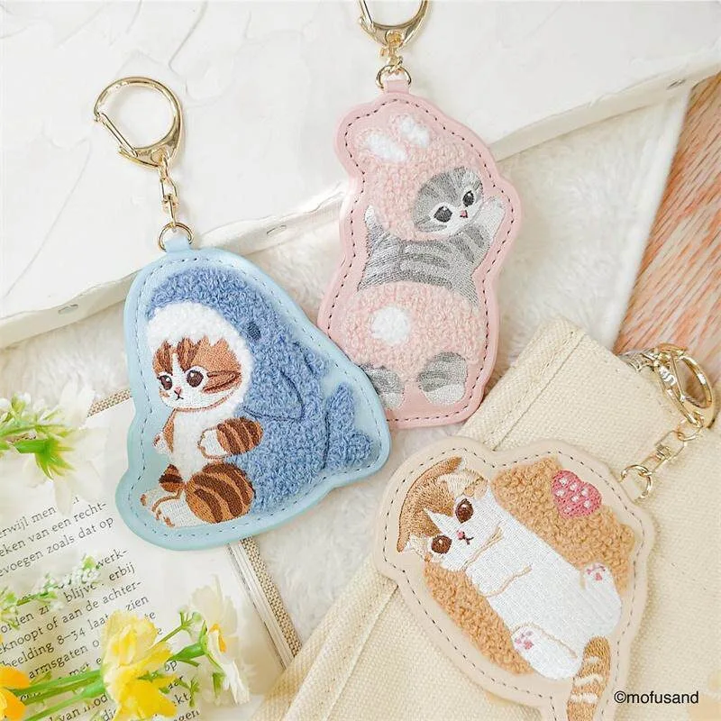 cartoon cute Sharkitty Cortex Keychain Hand Embroidery Plush Decorative Backpack Pendant Pp Cotton Filling Doll Birthday Gift