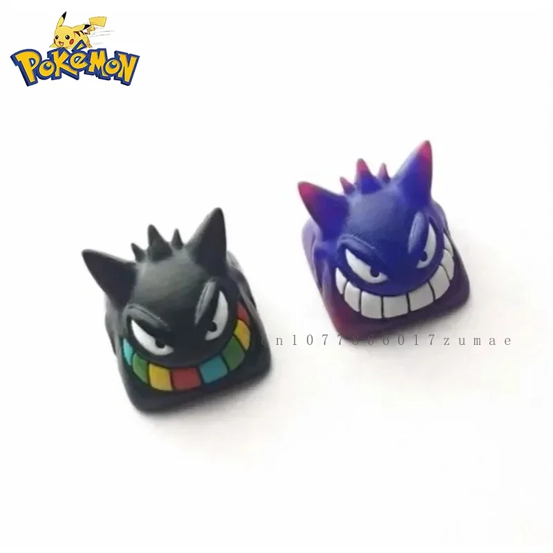 Pokemon anime keycaps rosa gengar diy artesanal personalizado resina keycaps dos desenhos animados teclado mecânico acessórios presentes do feriado