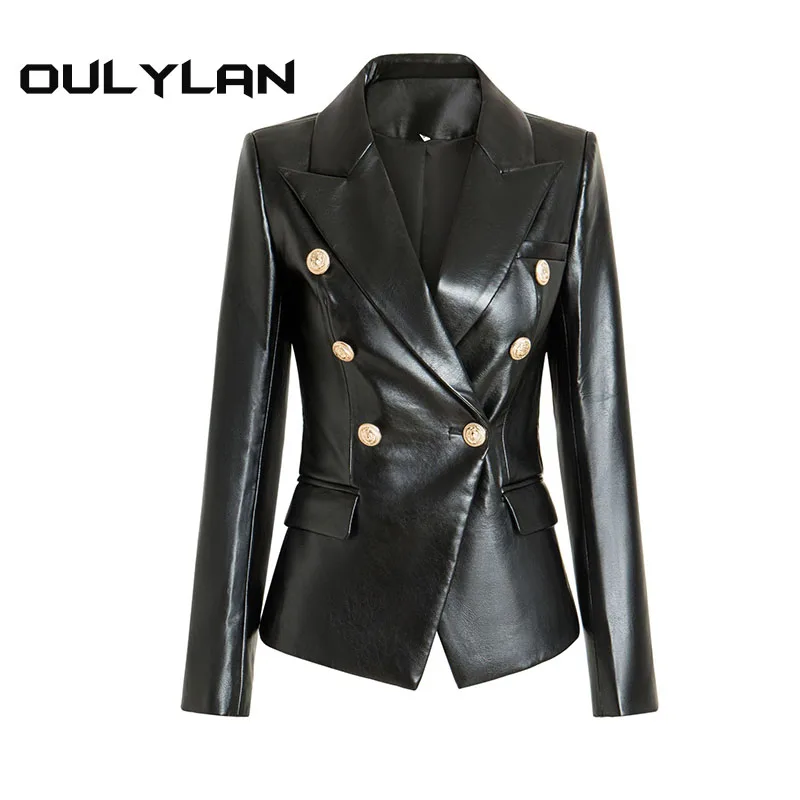 

New 2024 Autumn Winter Slim Suit Long Sleeved Jackets Double Breasted Buttons Women Fashion Jackets