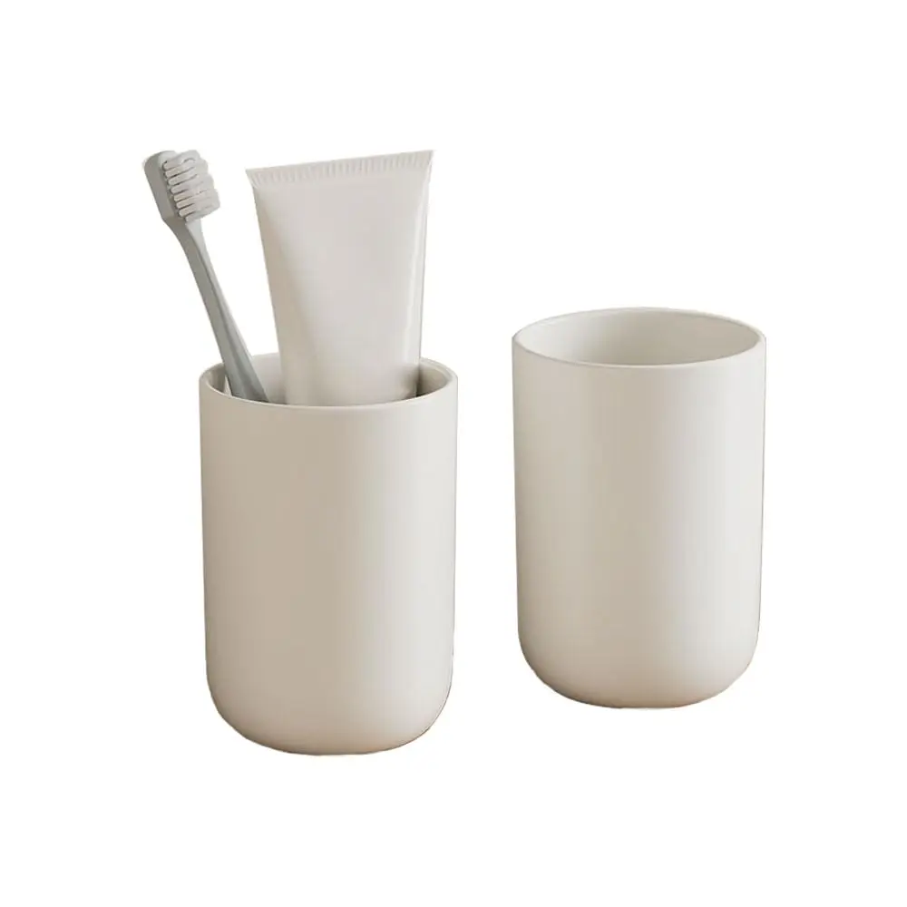 

White Toothbrush Cup, Bathroom Cup, Unbreakable Toothbrush Holders for Bathroom, Reusable Plastic Cups for Drinking, Dishwash