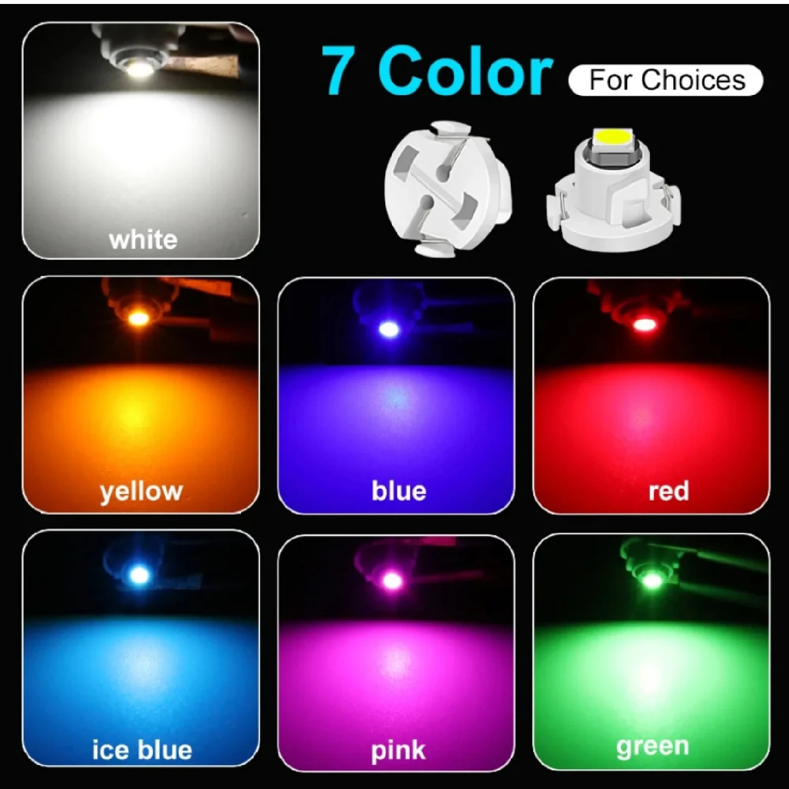 10pcs T3 LED 3030 SMD Led Bulb T4.2 T4.7 Indicator Light Bulb Car Dashboard Warning Indicator Light Instrument Lamp Auto Lamp image 4