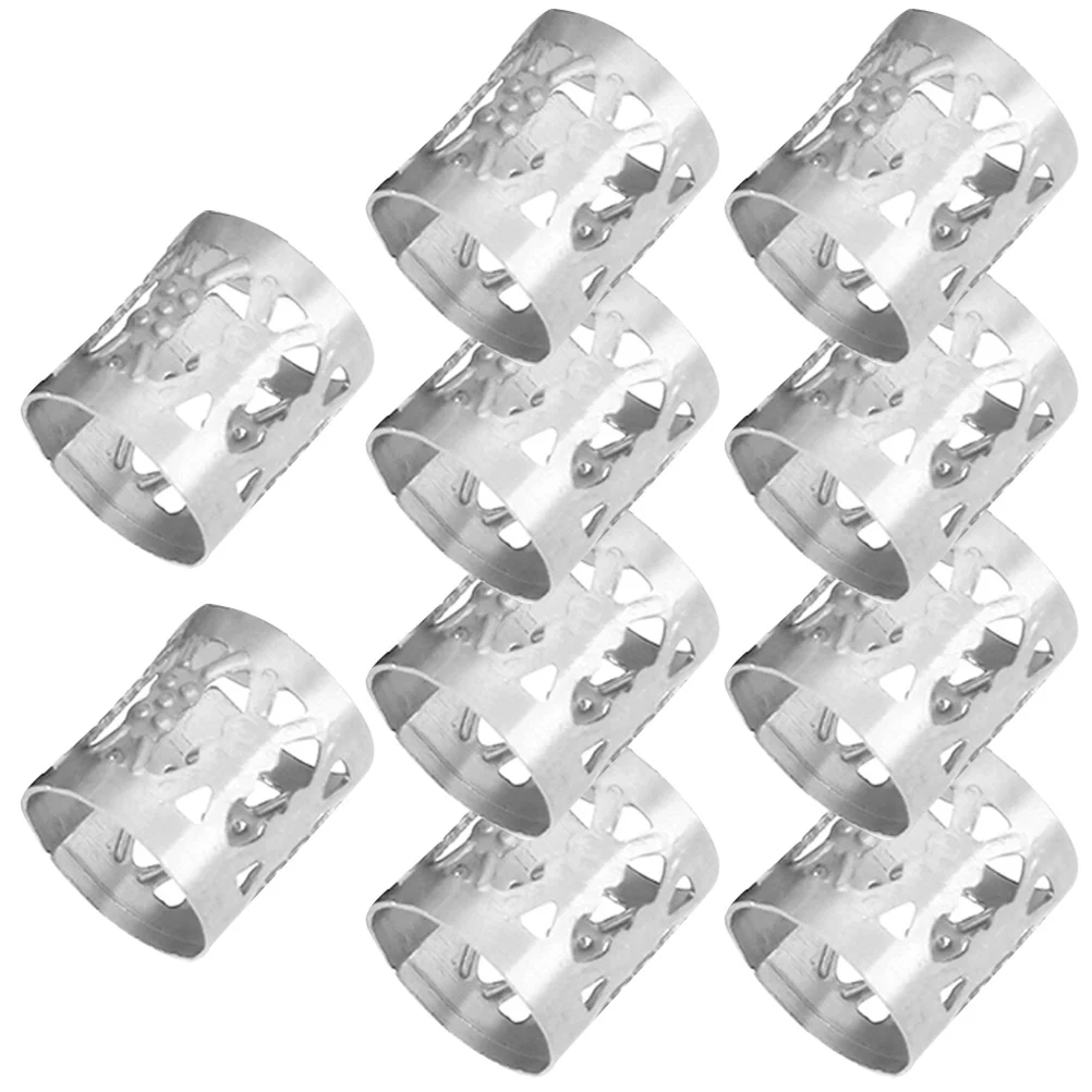 

10 Pcs Aluminum Hair Ring Braid Cuffs Accessories Dreadlock Rings for Beads Braids Miss