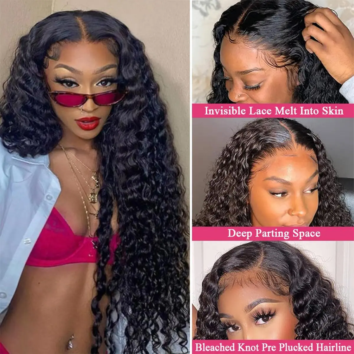 42 Inch Brazilian Virgin Human Hair Jerry Kinky Curly Wave 13x6 Lace Frontal Wigs Brazilian 13x4 Curly Wave Lace Front Human Hair Wigs For Women 250 Density view 6