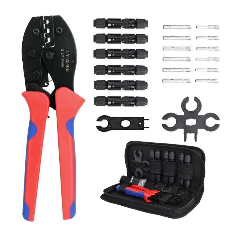 Solar Crimping Tool for 14-10AWG Solar Panel PV Cable Solar Crimper Photovoltaic Crimping Pliers Connector Terminal Wrench