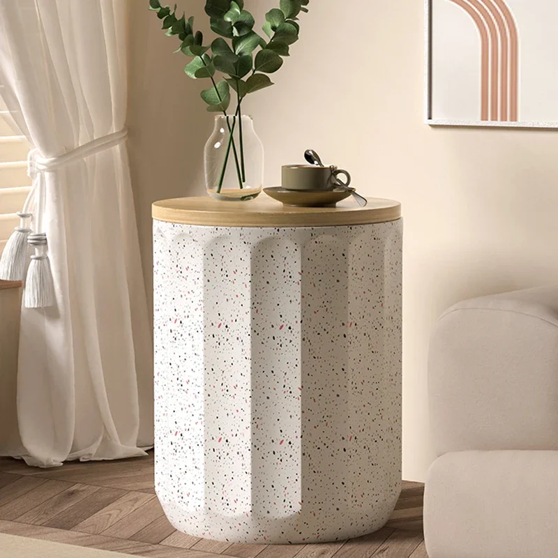 Muebles nórdicos, mesa  centro  óxido  magnesio, escritorio  almacenamiento  arte redondo, mesa auxiliar para sofá