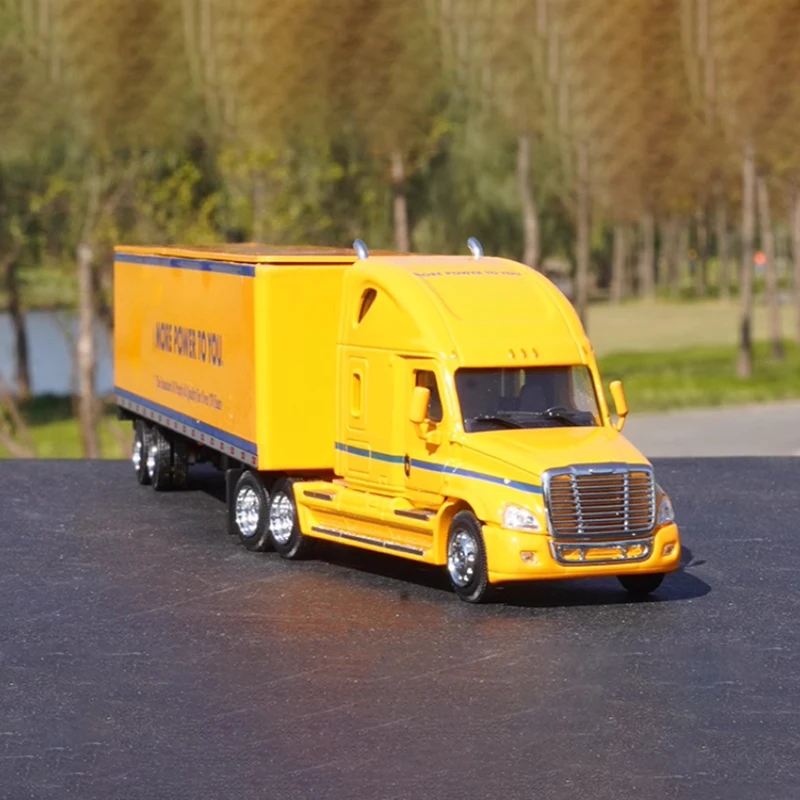 Diecast 1:64 Scale Alloy Trailer Container Truck Model Finished Product Simulation Toy Collection Gift Static Model Display