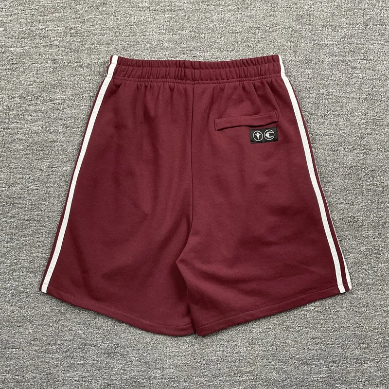 

Men Women Fashion New Thug Club Shorts Real Photo American Classic Logo High Quality Splicing Side Stripes Short Pants