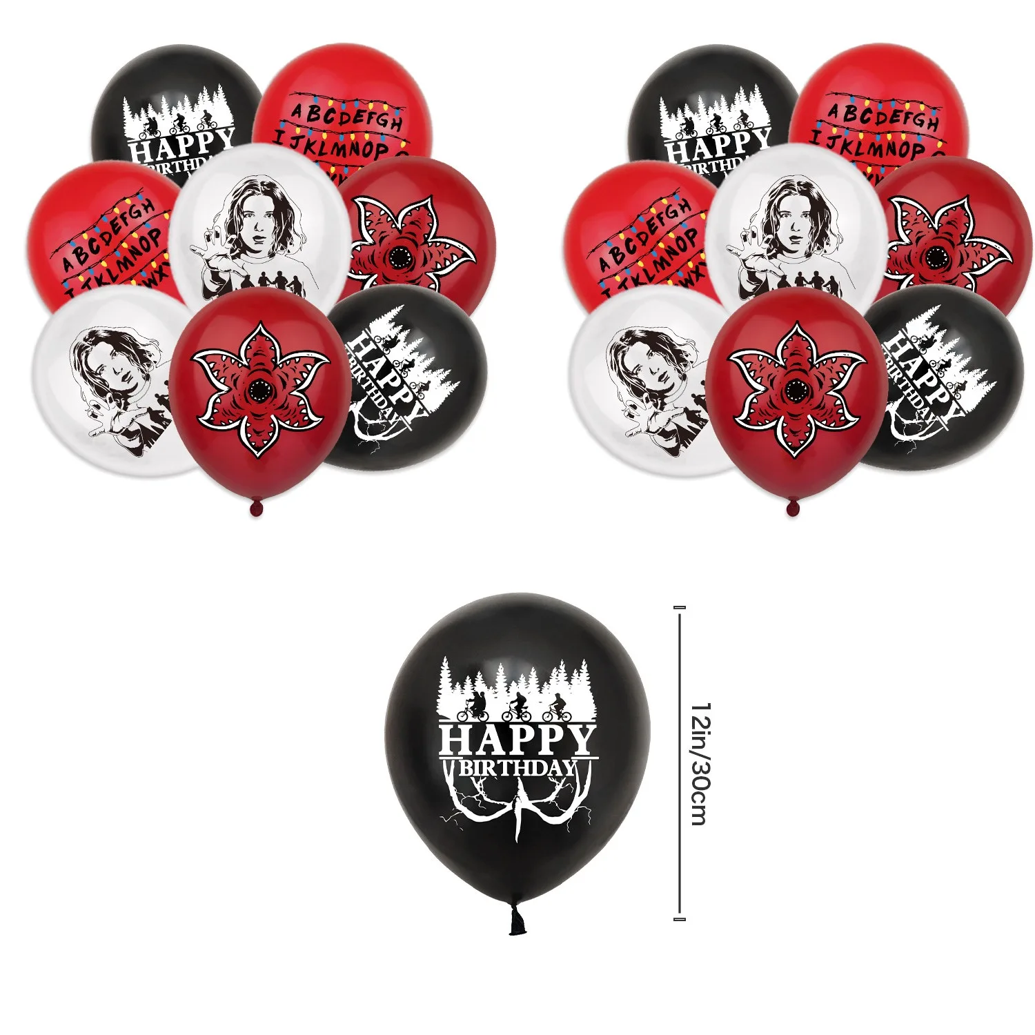 16pcs Horror Movie Demogorgon&Flower Balloon Sets Birthday Party Supplies Party Latex Balloons Birthday Party Decorative Balloon