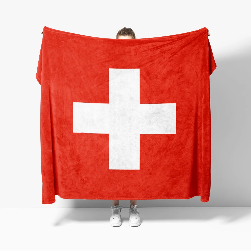 Switzerland emblem Flannel Swiss Confederation Flag Blanket Cozy Soft Lightweight Warm 30x40inch 40x50inch for Couch Sofa Bed