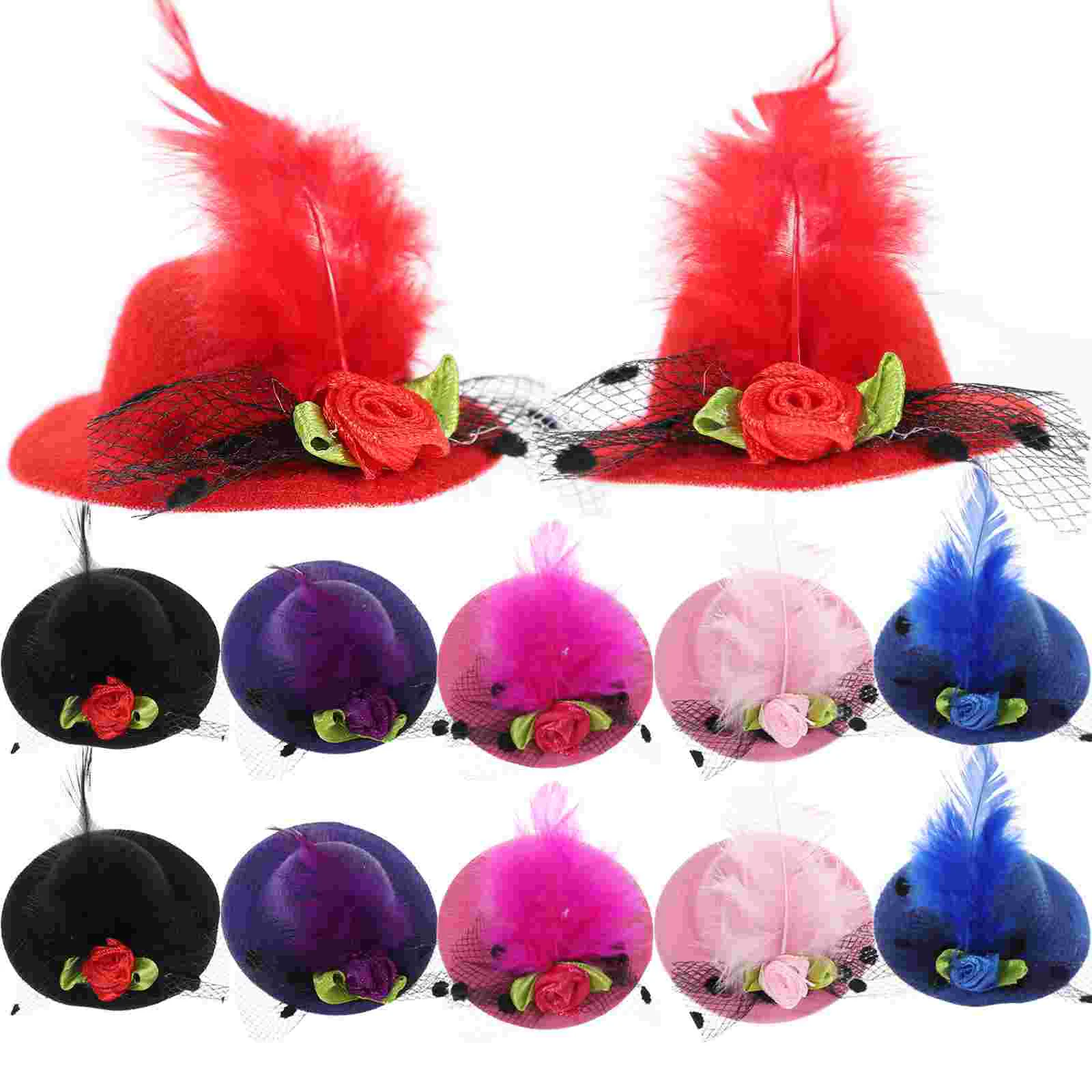 12 Pcs Hair Accessory for Girls Tiny Hats Clip Mini Party Clips Bangs Kids Hairpin