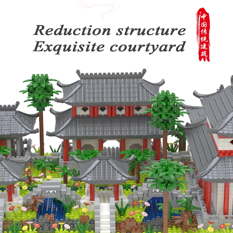 Suzhou Garden difficult 3 in 1 adult building blocks for children gift set Classic building puzzle assembly model 3888+Pcs