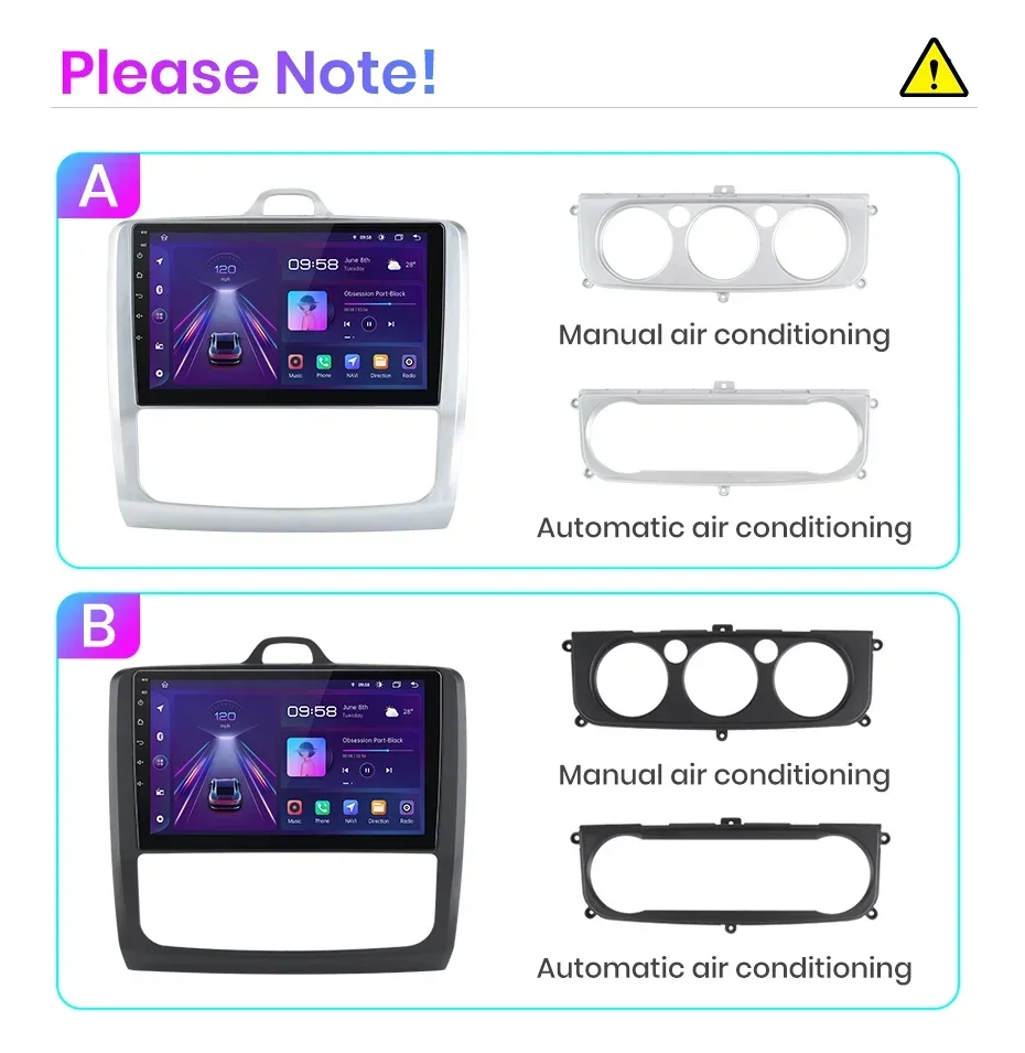 Junsun AI Wireless CarPlay für Apple Android 14 Auto Autoradio für Ford Focus 2 3 Mk2 Mk3 2004 2005-2011 Multimedia Navi Stereo – Detail 1