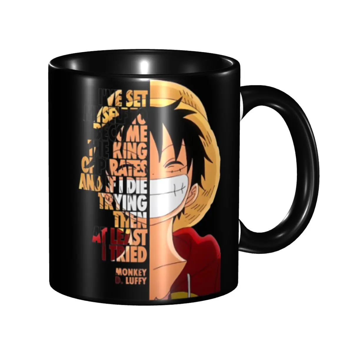

Kid's Monkey D Luffy Quotes One Piece Mug Funny Water Cups Present For Kids