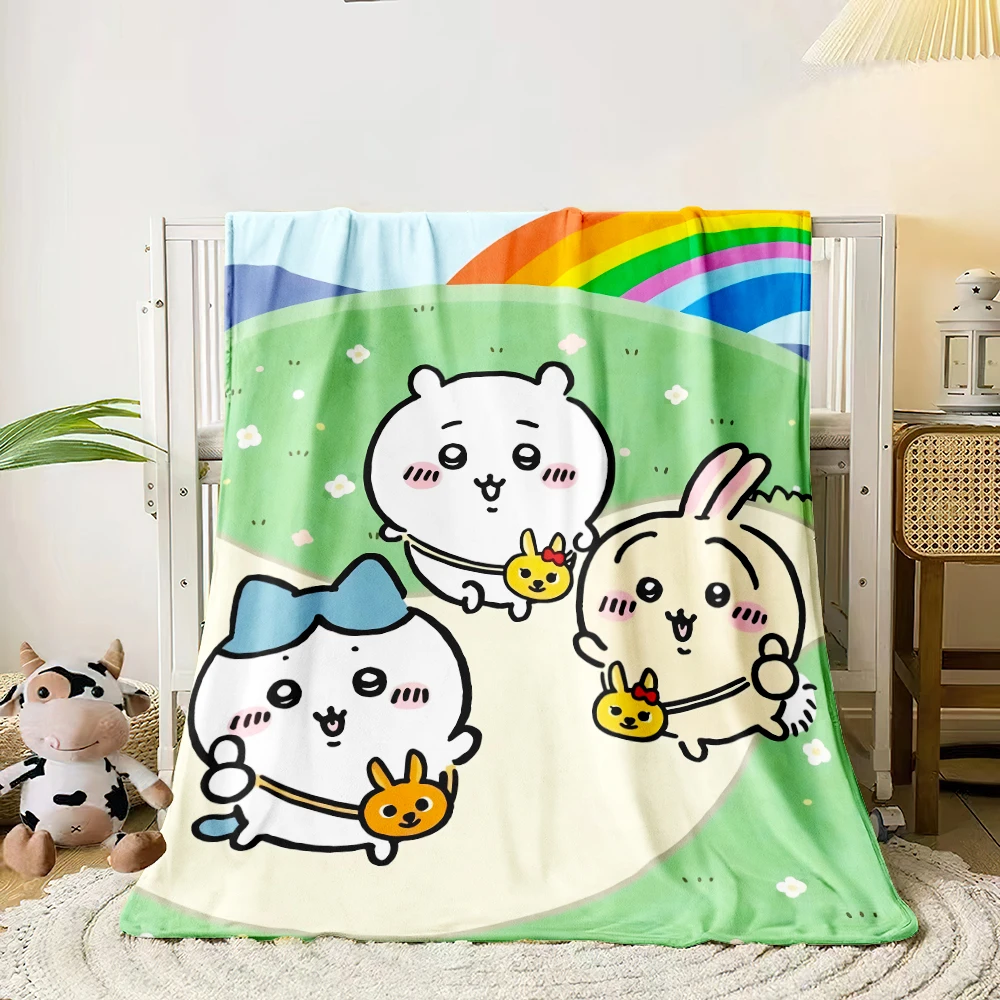 Chiikawa Cartoon Deken. Seizoensdekens. Gebruikt voor banken, bedden, woonkamers, reispicknicks, dekens, leuke cadeaus,