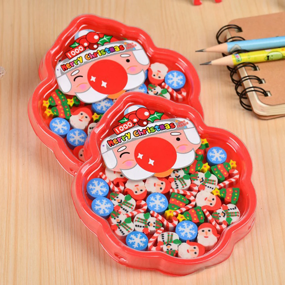 

6Pcs Christmas Santa Snowman Erasers Cute Holiday Supplies for Kids School Office Use Christmas Party Favors Pencil Erasers