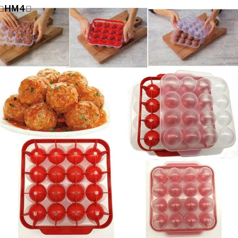 maveraHM4 Macchina para hacer albóndigas Máquina para hacer bolas de arroz Agitar molde para albóndigas Bolas de pescado Molde para bolas de carne Herramientas para carne Accesorios de cocina Gadgets