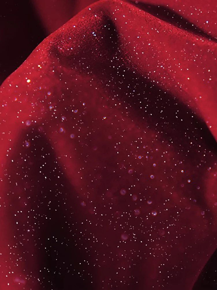 Glitter Velvet Starry Fabric Soft Smooth Woven Non-stretchy for Sewing Dresses by Half Meter