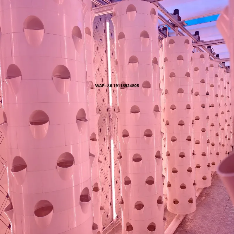Automatic environmentally friendly greenhouse hydroponic tower system with pump for indoor vertical farming and air irrigation